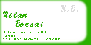 milan borsai business card